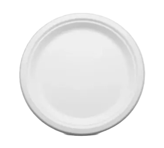 12-Inch Round White Bagasse Plate – Eco-Friendly & Sturdy Disposable Plate
